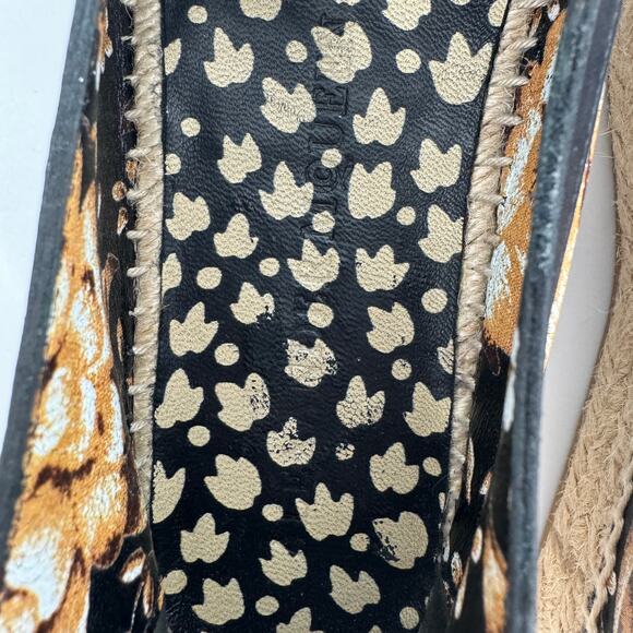 Alexander McQueen Leather Floral Paisley Print Platform Loafers Espadrilles - Picture 11 of 12